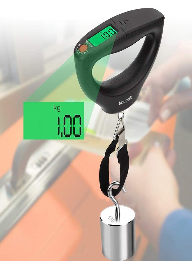 Mougerk 110lb 50kg Portable Digital Hanging Luggage Weight Scale Postal Scales, 2 AAA Batteries (Not Included) (Black) - Image 3